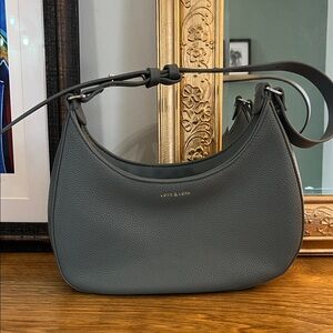 Love & Lore Pebbled Shoulder Bag in Charcoal Gray